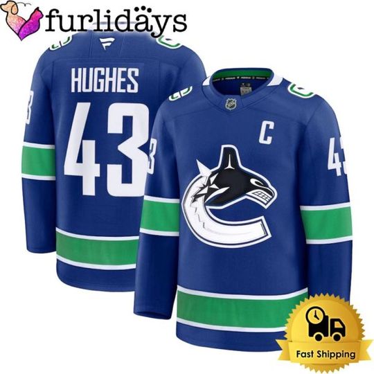 Discover Vancouver Quinn Hughes Blue Hockey Jersey, Vancouver Jersey