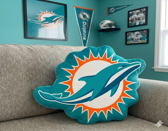 Miami Dolphins Custom Shaped Pillow
