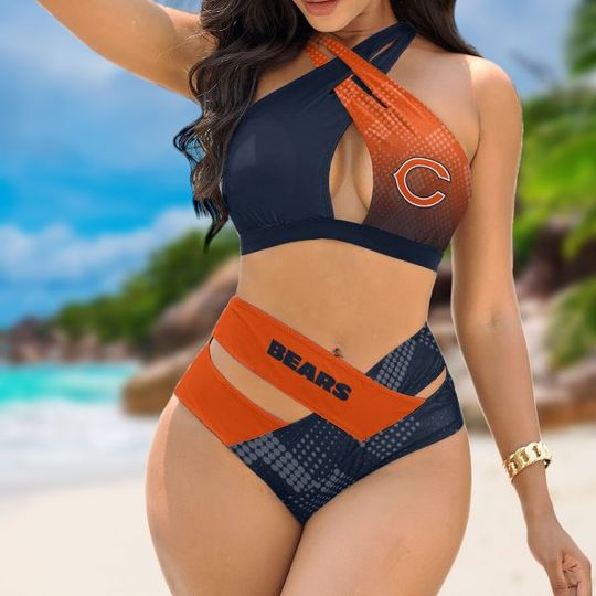 Chicago Bears Women’s Crisscross Swimsuit, Gift For Fan