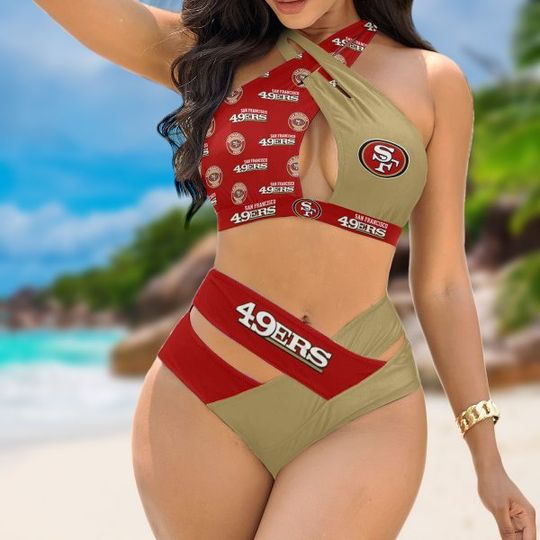 Discover San Francisco 49ers Women’s Crisscross Swimsuit, Gift For Fan