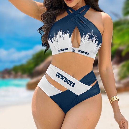 Dallas Cowboys Women’s Crisscross Swimsuit, Gift For Fan