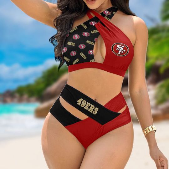 San Francisco 49ers Women’s Crisscross Swimsuit, Gift For Fan
