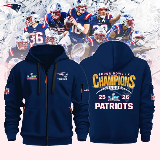 Football Championship Game 2025 2026 Patroits Zip Hoodie
