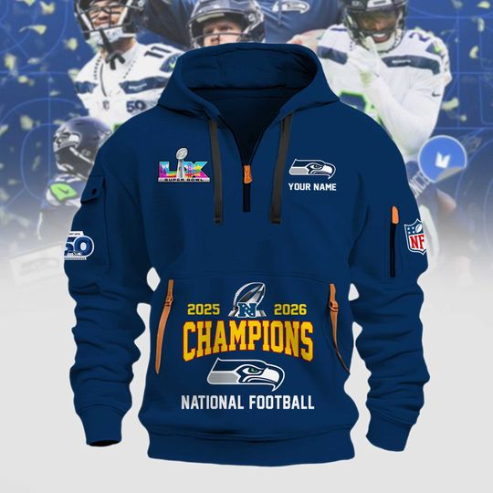 Seattle Seahawks Super Bowl LX Design Limited Edition Quarter Zip Hoodie