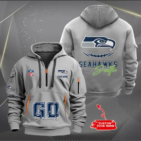 Seattle Seahawks Quarter Zip Hoodie, Tactical Hoodie