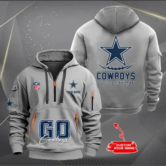 Dallas Cowboys Quarter Zip Hoodie, Tactical Hoodie