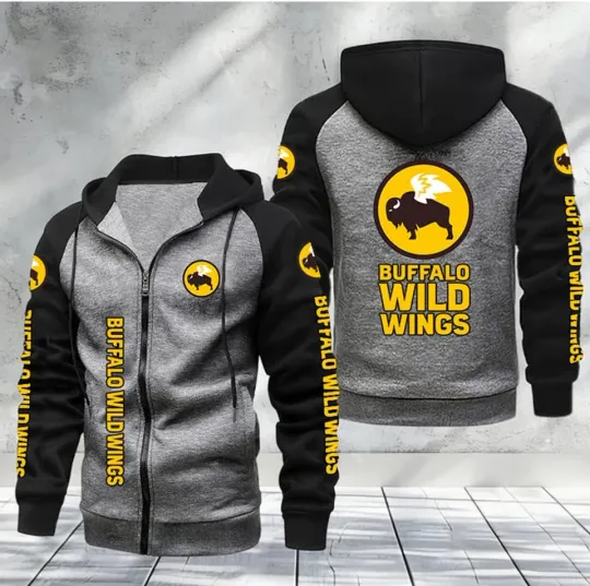 Buffalo Wild Wings Men's Raglan Full Zip Hoodies