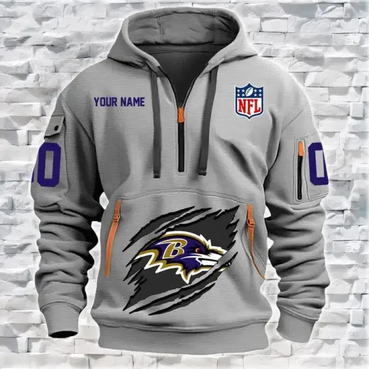 Baltimore Ravens Quarter Zip Hoodie, Tactical Hoodie