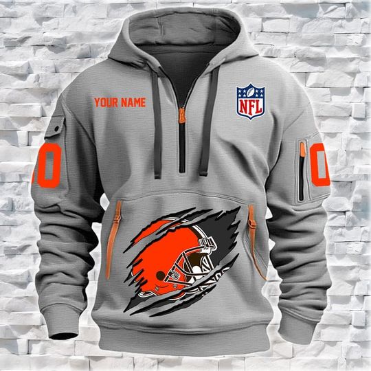 Cleveland Browns Quarter Zip Hoodie, Tactical Hoodie