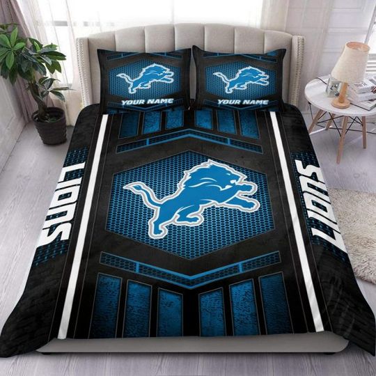 Detroit Lions Personalized Bedding Set, Gift For Fan