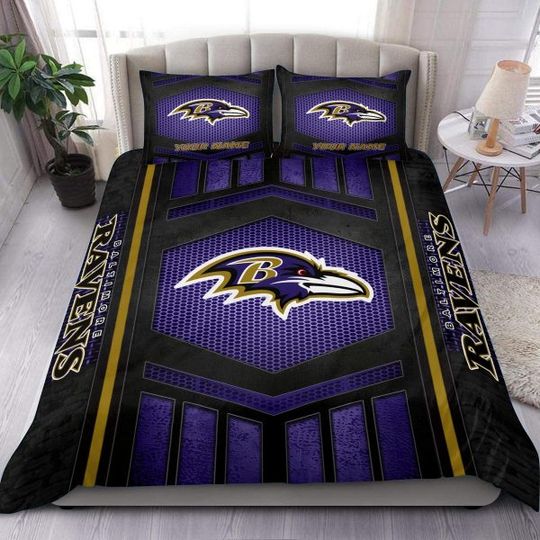 Baltimore Ravens Personalized Bedding Set, Gift For Fan