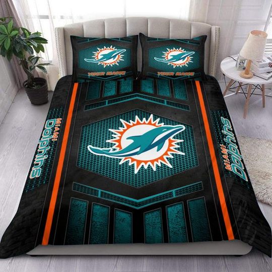 Miami Dolphins Personalized Bedding Set, Gift For Fan