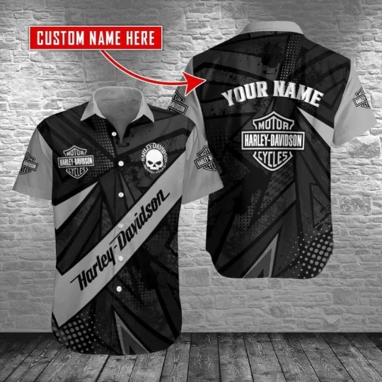 Discover Personalized Harley Motor Racing Davidson Casual Button Down Shirt Unisex Adults
