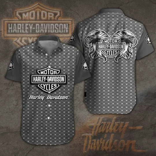 Discover Harley Motor Racing Davidson Casual Button Down Shirt Unisex Adults S-5XL Gift