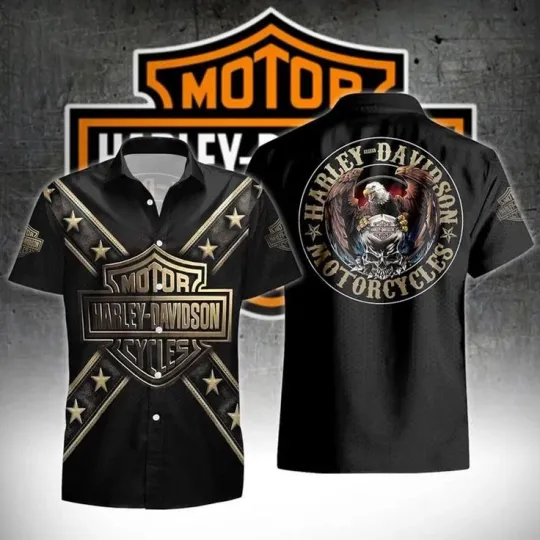Discover Harley Motor Racing Davidson Casual Button Down Shirt Unisex Adults S-5XL Gift
