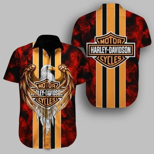 Discover Harley Motor Racing Davidson Casual Button Down Shirt Unisex Adults S-5XL Gift