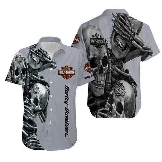 Discover Harley Motor Racing Davidson Casual Button Down Shirt Unisex Adults S-5XL Gift