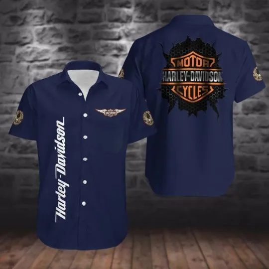 Discover Harley Motor Racing Davidson Casual Button Down Shirt