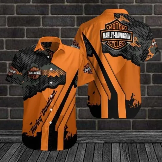 Discover Harley Motor Racing Davidson Casual Button Down Shirt Unisex Adults S-5XL Gift
