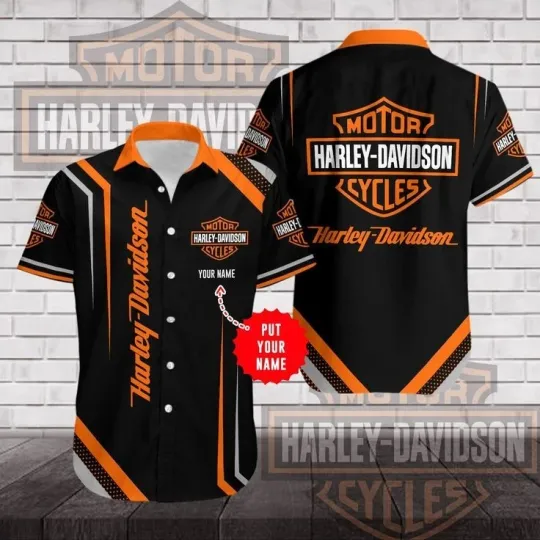 Discover Personalized Harley Motor Racing Davidson Casual Button Down Shirt Unisex Adults