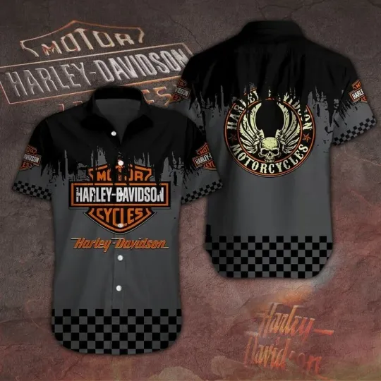 Discover Harley Motor Racing Davidson Casual Button Down Shirt Unisex Adults S-5XL Gift