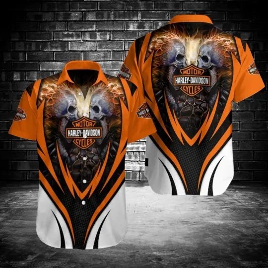 Discover Harley Motor Racing Davidson Casual Button Down Shirt Unisex Adults S-5XL Gift