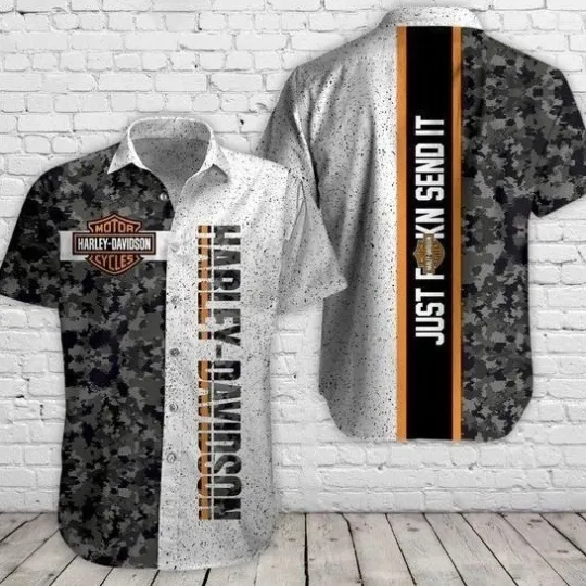 Discover Harley Motor Racing Davidson Casual Button Down Shirt