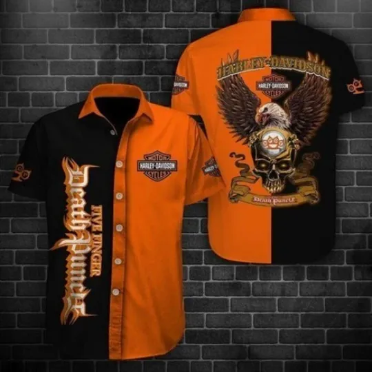Discover Harley Motor Racing Davidson Casual Button Down Shirt
