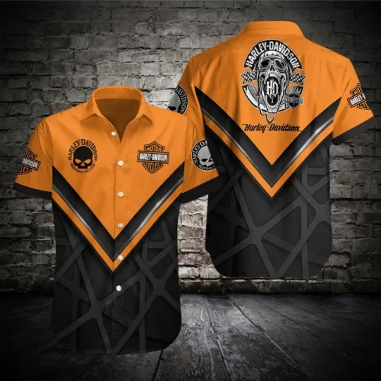 Discover Harley Motor Racing Davidson Casual Button Down Shirt