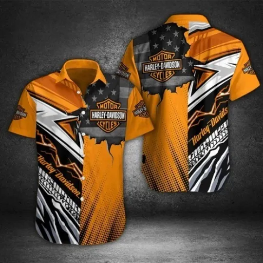 Discover Harley Motor Racing Davidson Casual Button Down Shirt