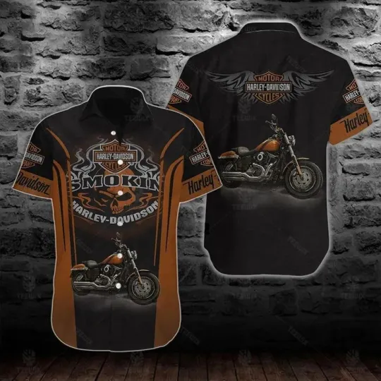 Discover Harley Motor Racing Davidson Casual Button Down Shirt