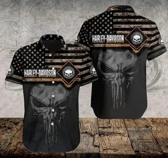 Discover Harley Motor Racing Davidson Casual Button Down Shirt