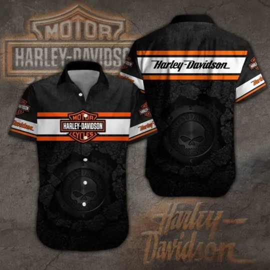 Discover Harley Motor Racing Davidson Casual Button Down Shirt
