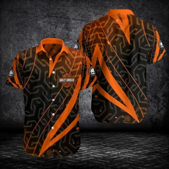 Discover Harley Motor Racing Davidson Casual Button Down Shirt