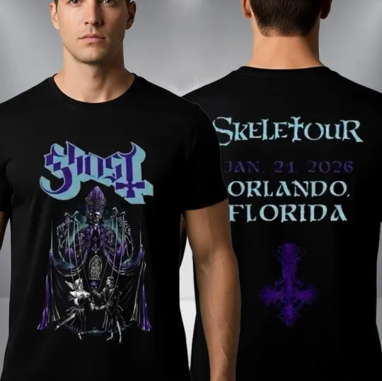 Ghost Band Skeletour 2026 Unisex T-Shirt Orlando Florida Jan 21