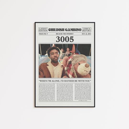 Discover Childish Gambino Retro Newspaper Print, Childish Gambino Poster