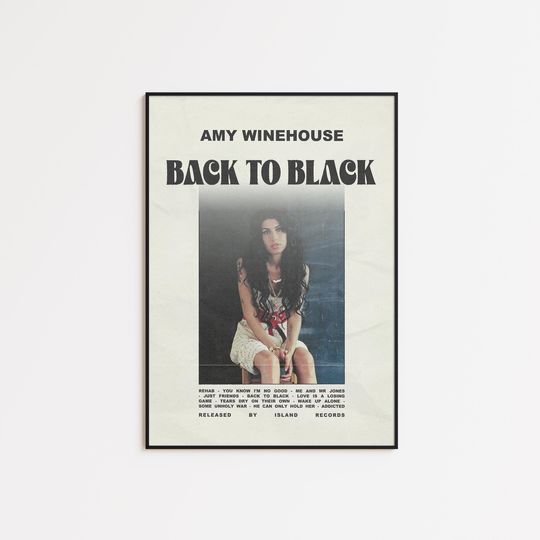 Amy Winehouse Posters, Back to Black Poster, Album Cover Poster, Poster Print Wall Art