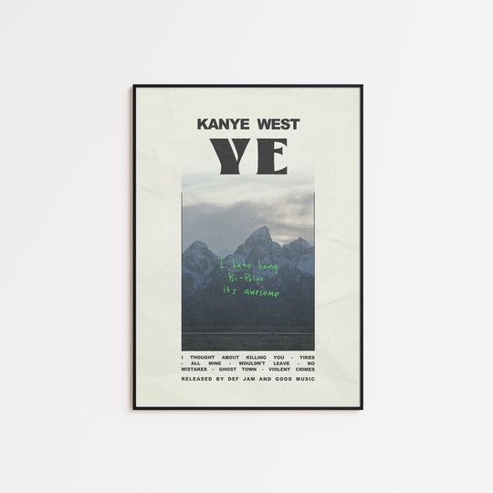 Kanye West Poster YE Album Cover Wall Art Vertical Poster Print