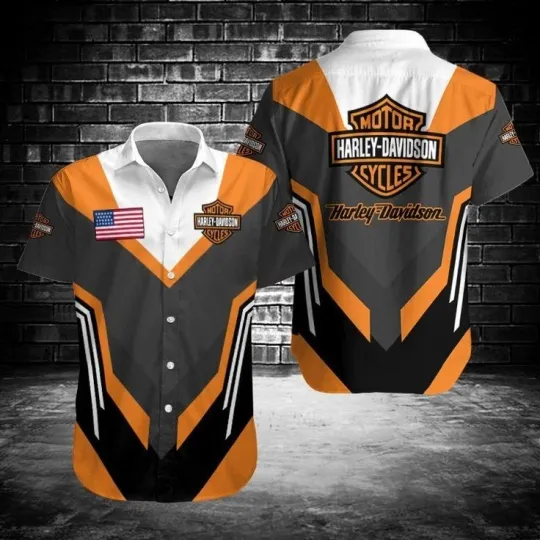 Discover Harley Motor Racing Davidson Casual Button Down Shirt