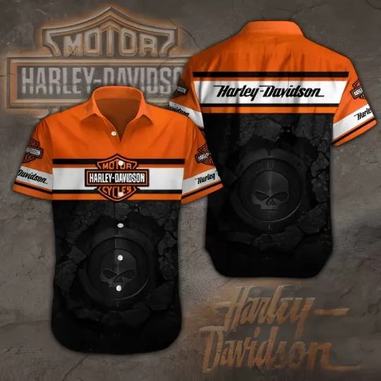 Discover Harley Motor Racing Davidson Casual Button Down Shirt