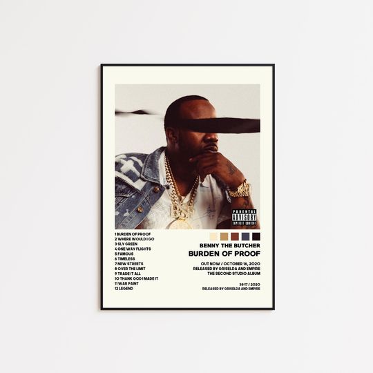 Discover Benny The Butcher Burden of Proof Album Cover Poster Print Wall Art