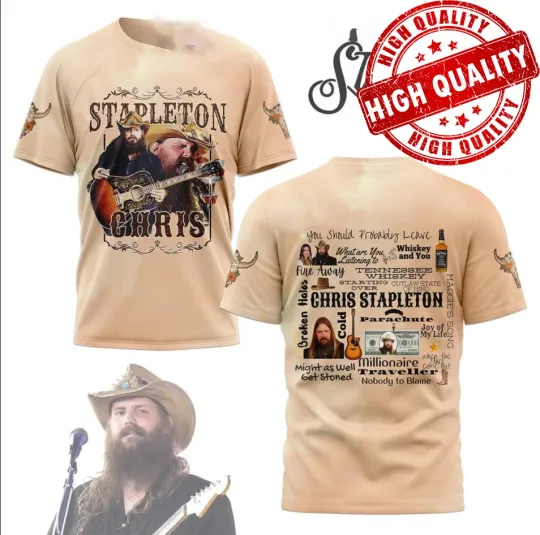 Chris Stapleton Nobody To Blame AOP 3D Shirt Unisex