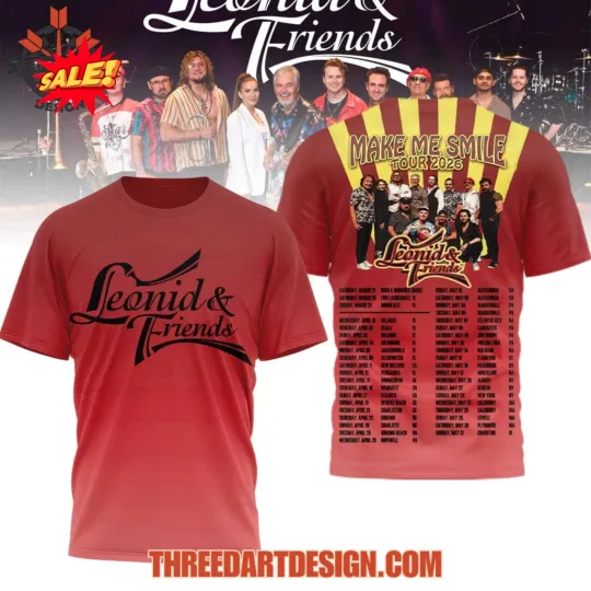 Discover Leonid & Friends Make Me Smile Tour 2026 3D T-Shirt