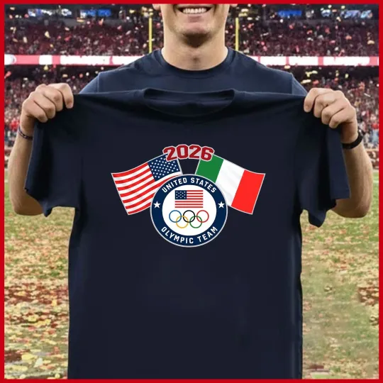 Team USA 2026 Winter Olympics Dual Flag Unisex T-shirt