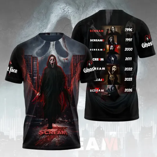 Discover Scream 7 30th Anniversary 3D Shirt for Fans