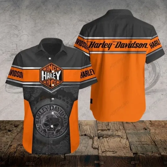 Discover Harley Motor Racing Davidson Casual Button Down Shirt