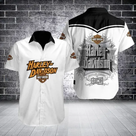 Discover Harley Motor Racing Davidson Casual Button Down Shirt