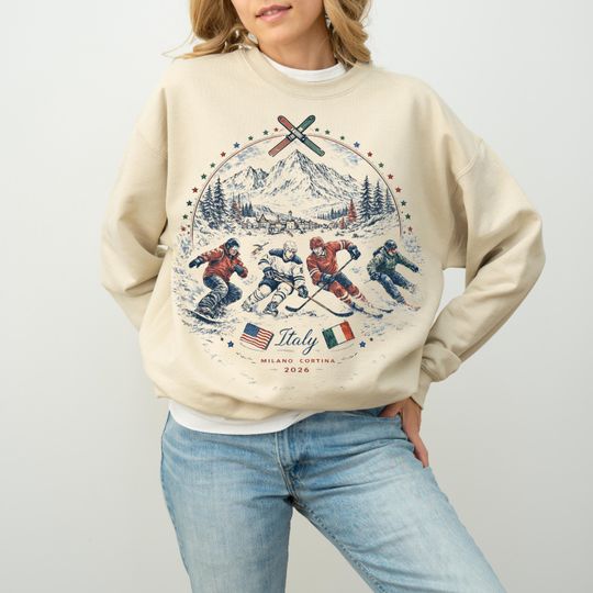 Discover Winter SPORTS 2026 Sweatshirt, USA Winter Sports Shirt-Snow Skiing, Snowboarding, Ice Hockey