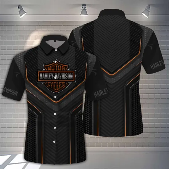 Discover Harley Motor Racing Davidson Casual Button Down Shirt