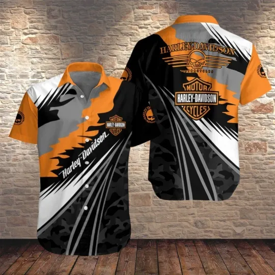 Discover Harley Motor Racing Davidson Casual Button Down Shirt